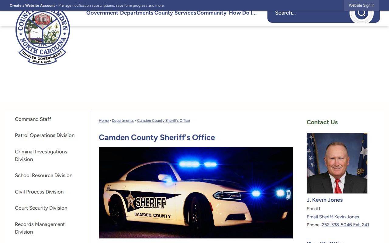 Camden County Sheriff official arrest-record source